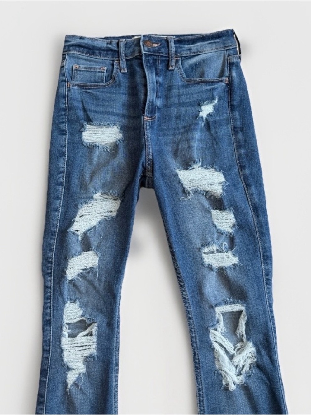 Hollister Curvy High Rise Super Skinny Jeans Size 1 25 Distressed Ripped
